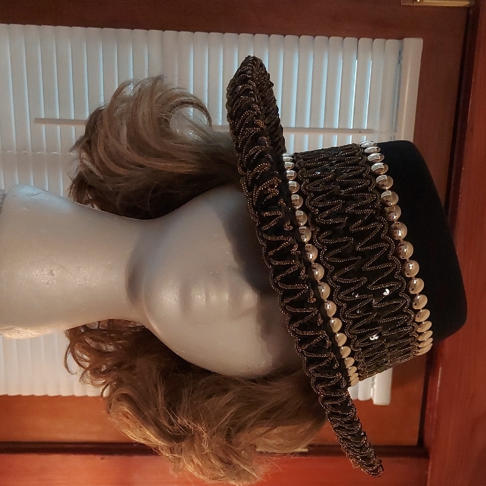 Elegant Black and Gold Women's Hat